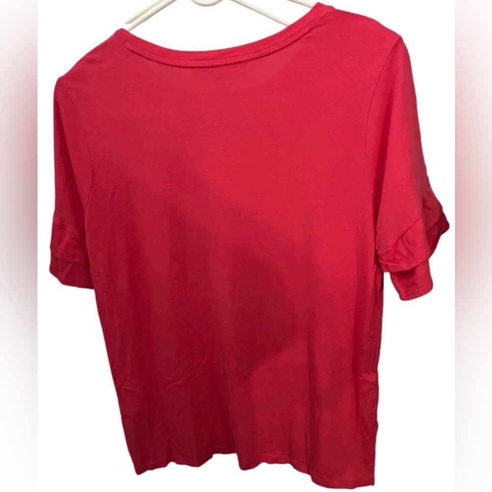 Michael Kors Red Ruffle Sleeve Top | Size‎ M - Picture 5 of 8